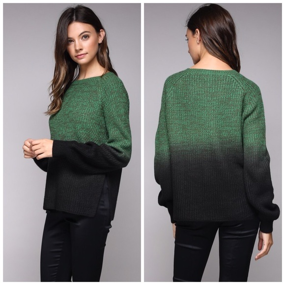 ❤️LAST 1! Stunning Green/Black Ombré Sweater! - Picture 4 of 5